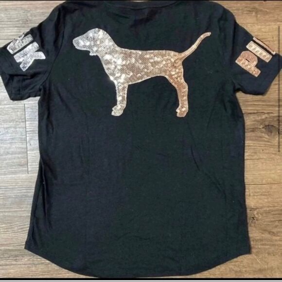 VS PINK OMBRÉ BLING TSHIRT/ YOGA LEGGINGS OUTFIT SET S - Picture 6 of 12